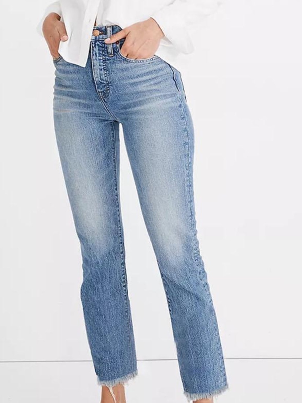 Madewell Light Blue High-Rise Cropped Straight Jeans